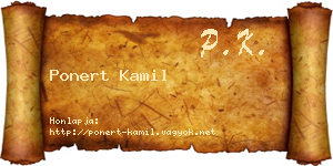 Ponert Kamil névjegykártya